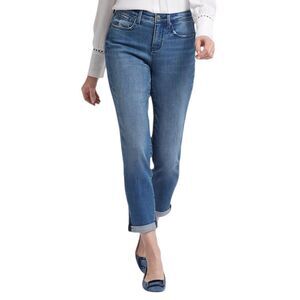 NYDJ Navy Blue Cuffed Girlfriend Denim Jeans size 6